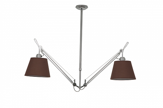 Дизайнерский потолочный светильник Tolomeo Suspension Basculante 24cm brown/chrome